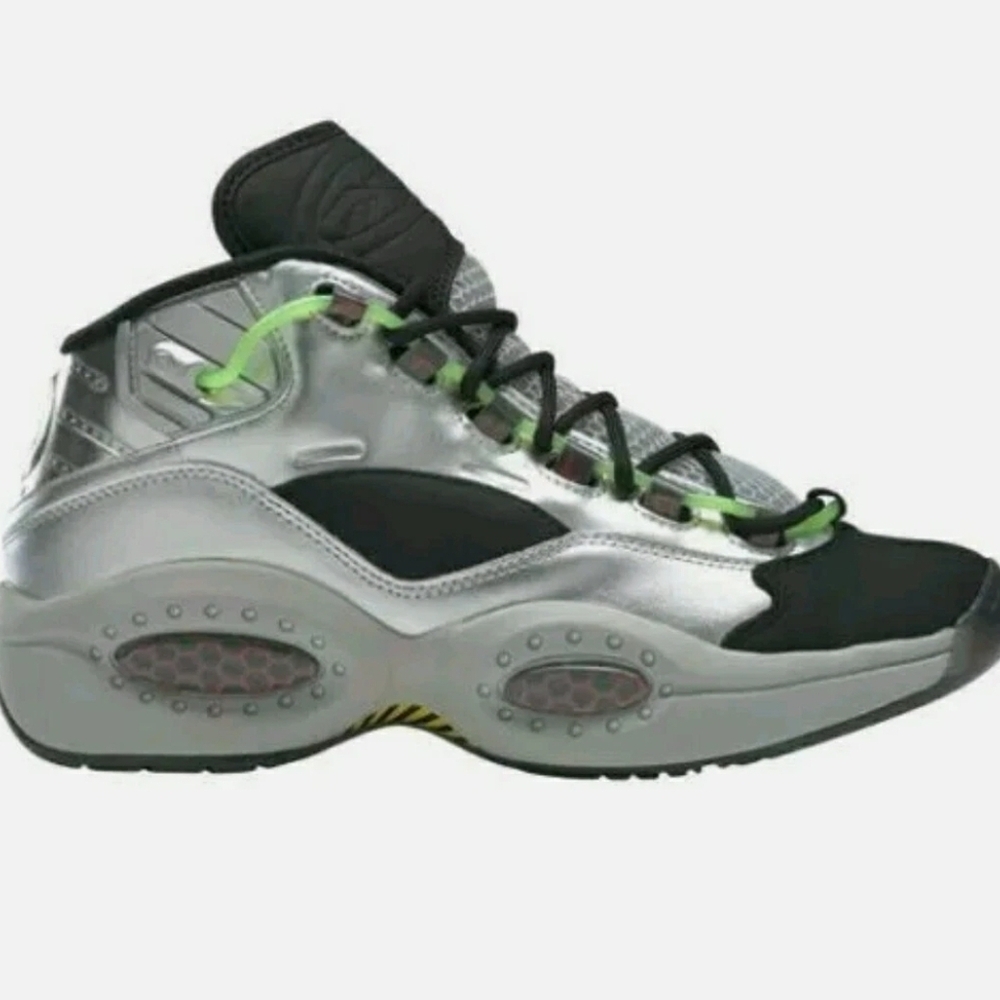 Silver and Black High-Top Sneakers